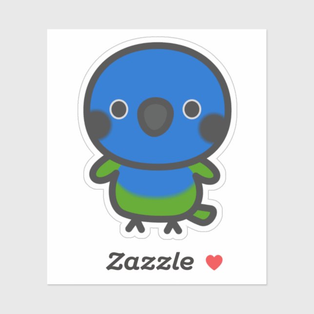 Sticker Bleu-couronné Conure (Feuille)