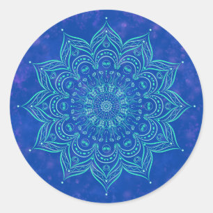 Sticker bleu et Aqua Mandala