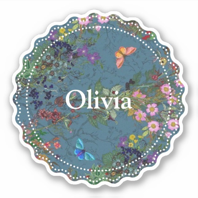 Sticker Bleu floral (Devant)