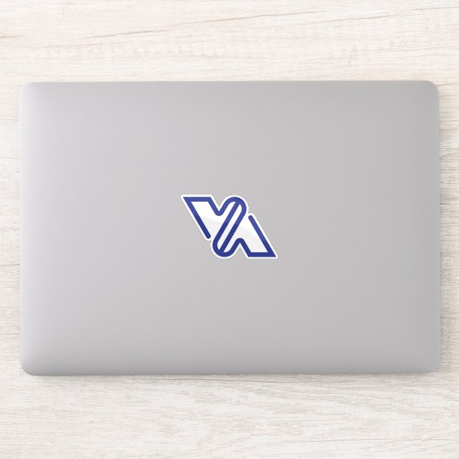 Sticker Bleu Minimal Lettre VA Classique  (Ordinateur)