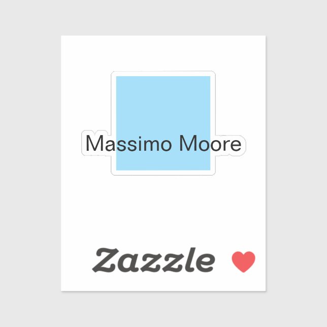 Sticker Bleu Noir Blanc Simple Élégant Propre Nom (Feuille)