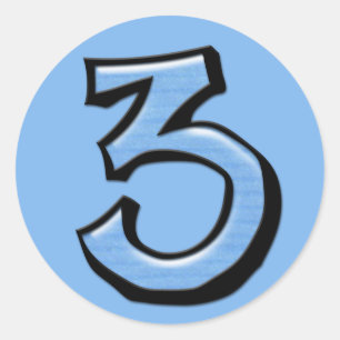 Sticker bleu numéro 3
