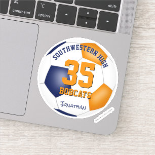 Sticker bleu orange équipe couleurs garçons filles soccer