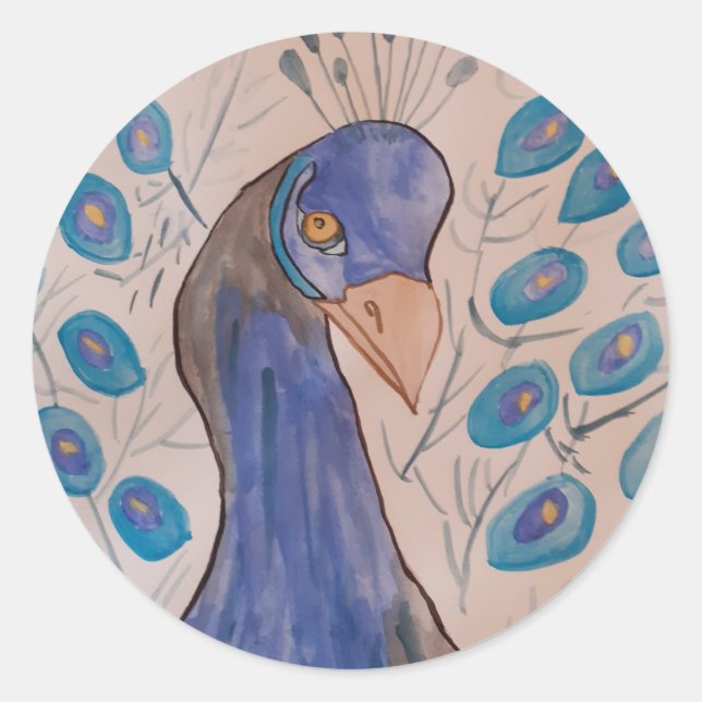 Sticker bleu Peacock (Devant)