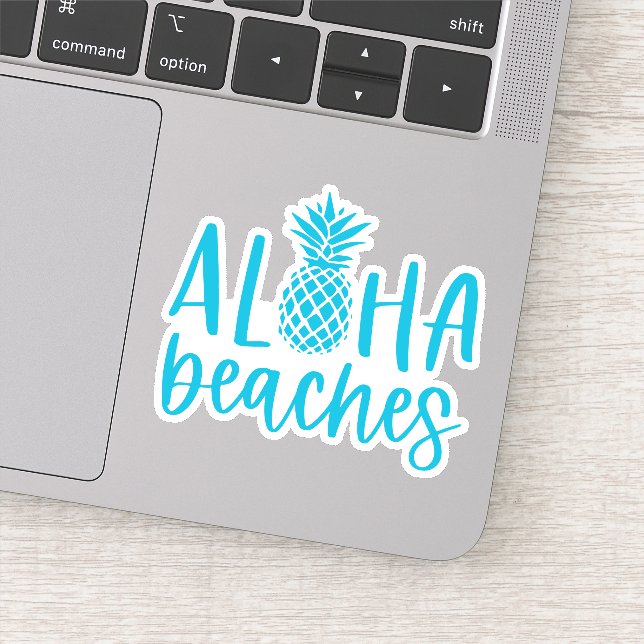 Sticker Bleu | Plages d'Aloha Ananas Tropical Summer (Détail)