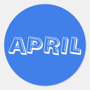 Sticker bleu royal pour soupe Alphabet d'avril par