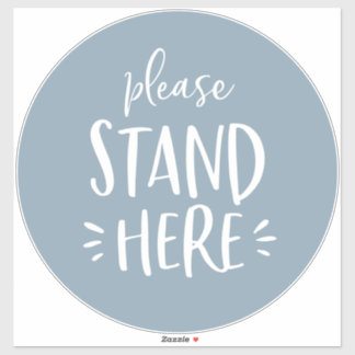 Sticker Bleu Social Distancing Covid-19 Grand Marqueur d'é