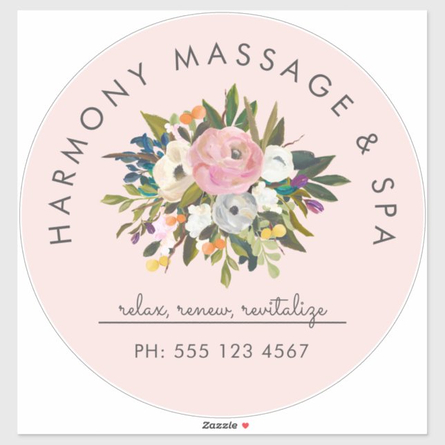 Sticker Bliss botanique Élégant texte floral courbé | Blus (Feuille)