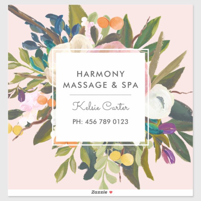 Sticker Bliss Botanique Moderne Élégant Floral | Blush (Feuille)