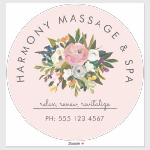 Sticker Bliss botaniques Élégant texte courbe floral Bl