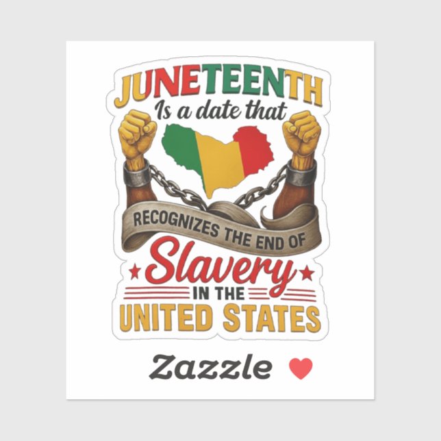 Sticker Blissboy Drôle T-Shirt Juneteenth Nouveauté , june (Feuille)