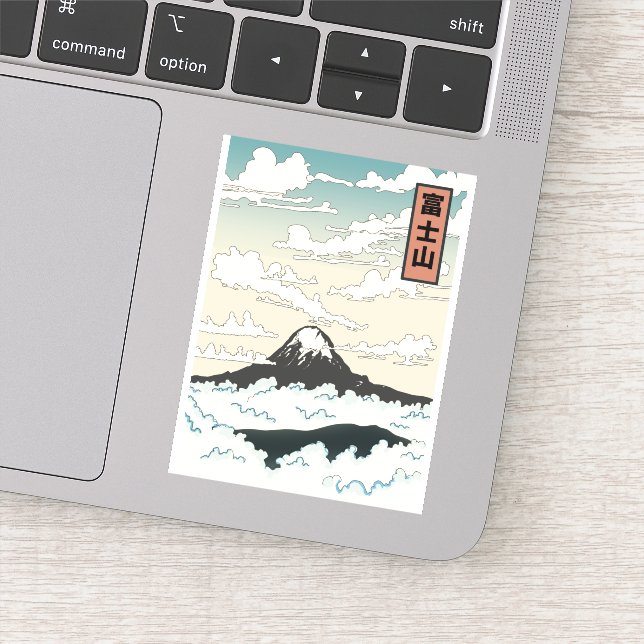 Sticker Bloc d'art du Japon Mont Fuji. (Détail)