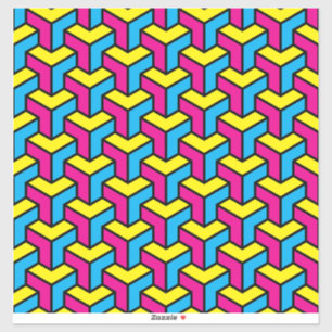 Sticker Bloc d'illusion géométrique CMYK en gras