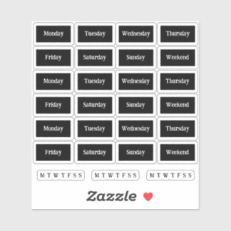 Sticker Blocs. Jours De La Semaine - Mono