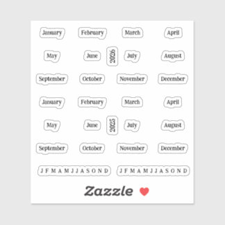 Sticker Blocs. Mois De L'Année 2025 2026 - Transparent