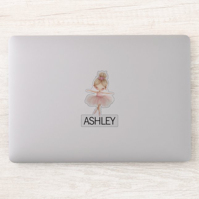 Sticker Blond ballerina nom personnalisé (Ordinateur)