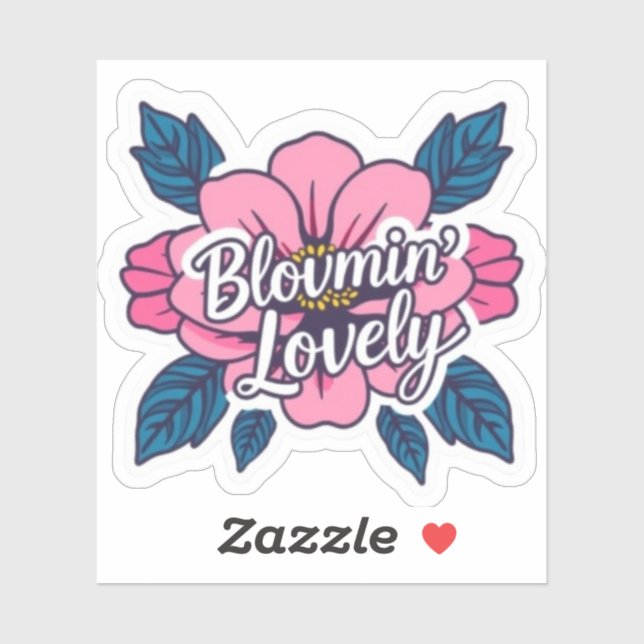 Sticker Bloomin Lovely Floral Botanical Aesthetic (Feuille)