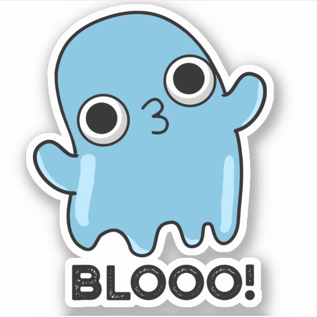 Sticker Blooo Funny Blue Ghost Pun (Devant)