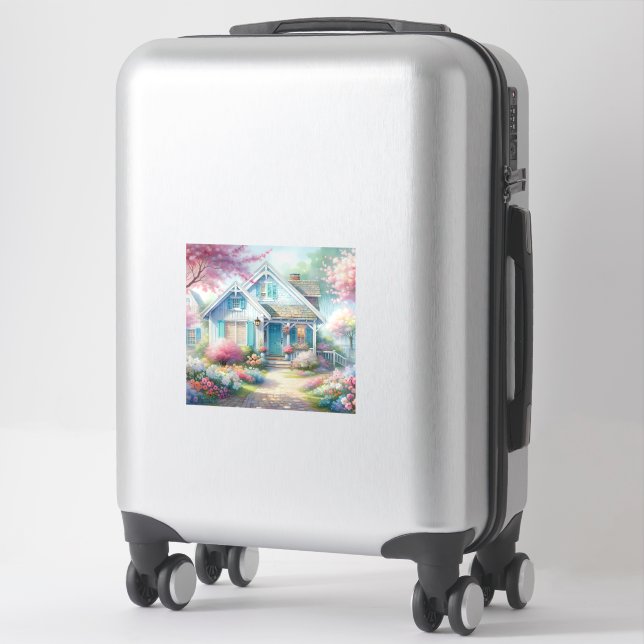 Sticker Blossom Lane Blue Cottage Garden (Sur valise)