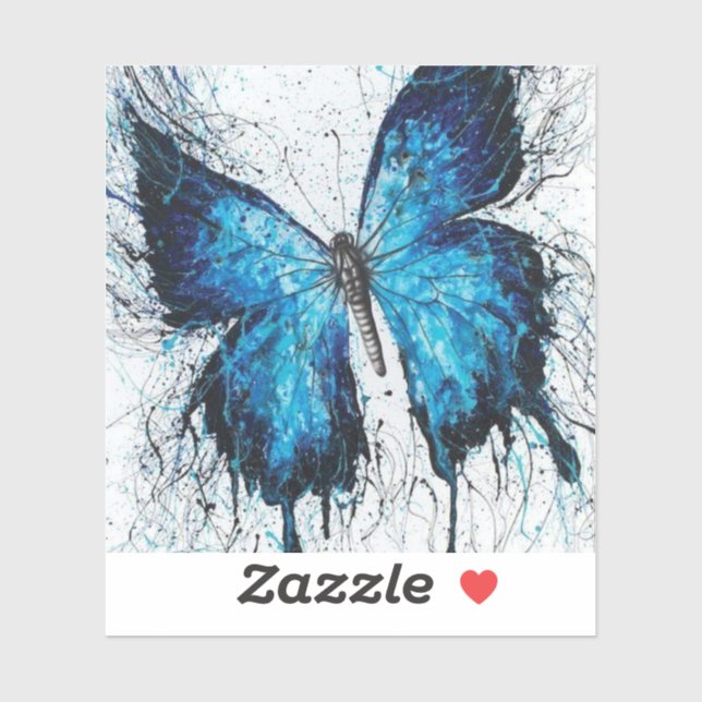 Sticker Blue and Black Butterfly (Feuille)