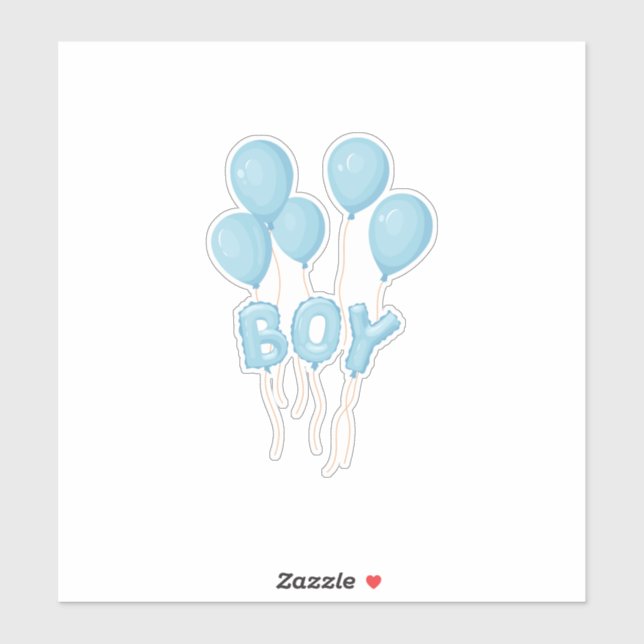 Sticker Blue Baby Boy Balloon Celebration  (Feuille)