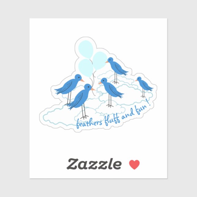 Sticker Blue Bird Party (Feuille)