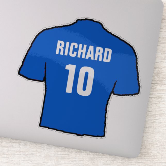 Sticker Blue Football Shirt Design pour Personnaliser. (Détail)