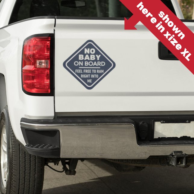 Sticker Blue Funny No Baby on Board Adult Caution Bumper (Créateur téléchargé)