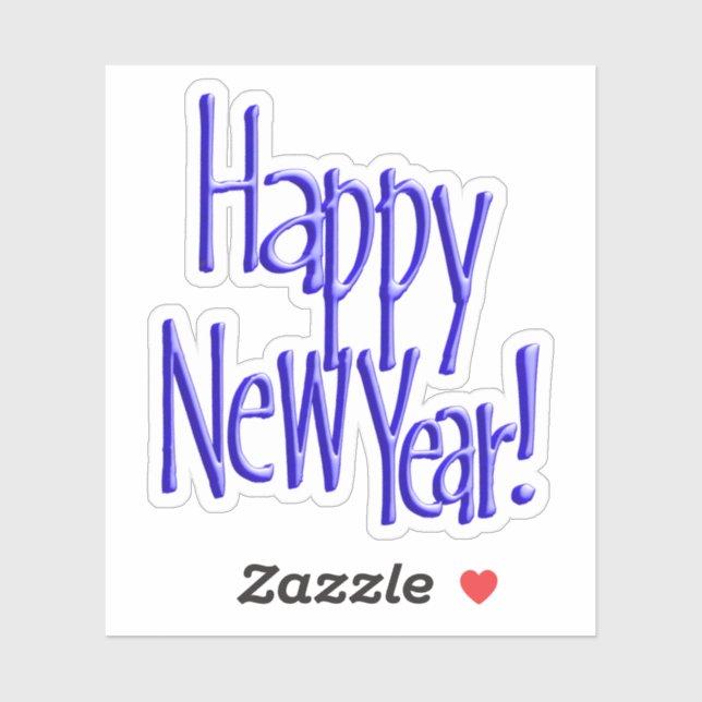 Sticker Blue Happy New Year   (Feuille)