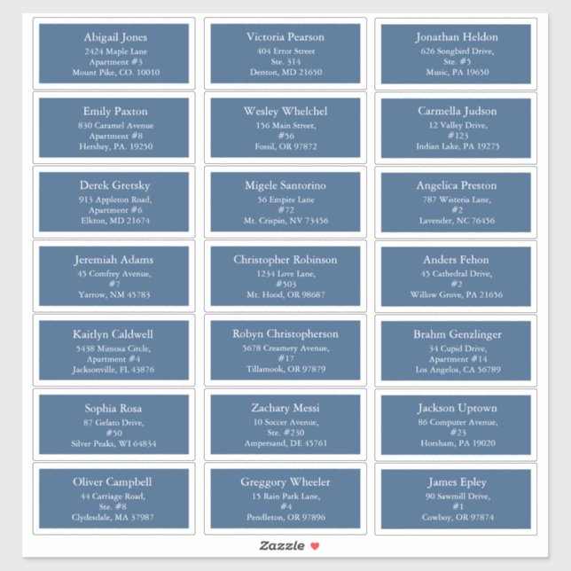 Sticker Blue Holly Jolly Christmas Adresse d'invité (Feuille)