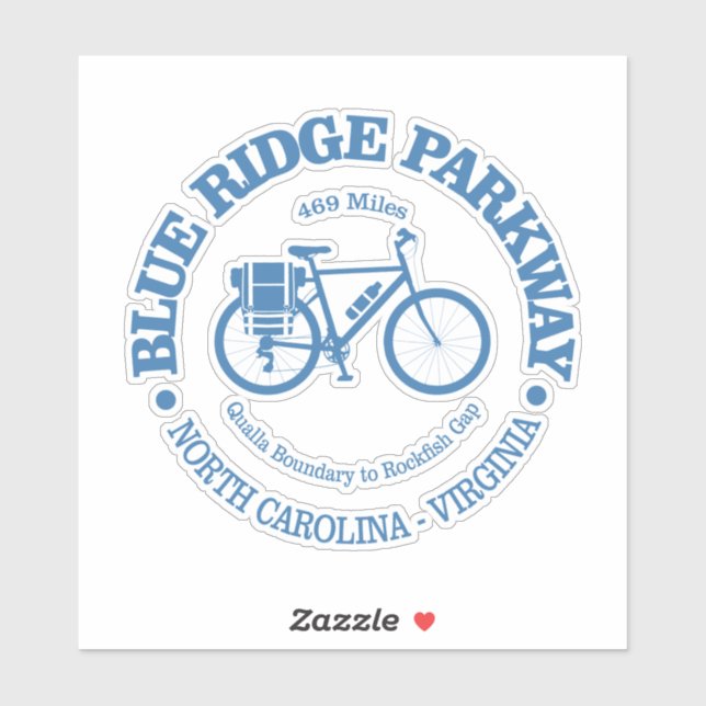 Sticker Blue Ridge Parkway (cyclisme) (Feuille)