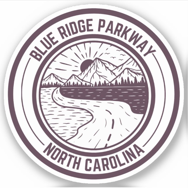 Sticker Blue Ridge Parkway Pittoresque Byway Virginia Nort (Devant)