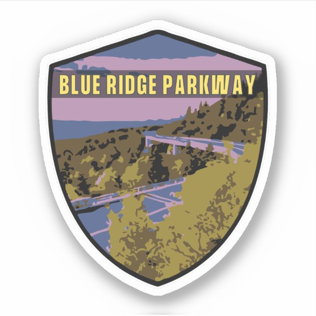 Sticker Blue Ridge Parkway Pittoresque Byway Virginia Nort (Devant)