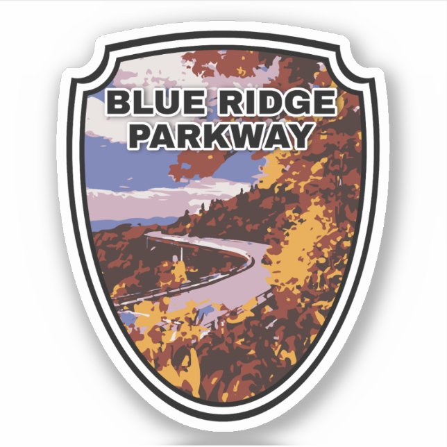 Sticker Blue Ridge Parkway Pittoresque Byway Virginia Nort (Devant)