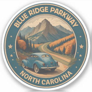 Sticker Blue Ridge Parkway Pittoresque En voiture classiqu