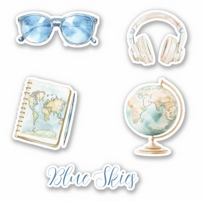 Sticker Blue Skies Sunglasses (Devant)