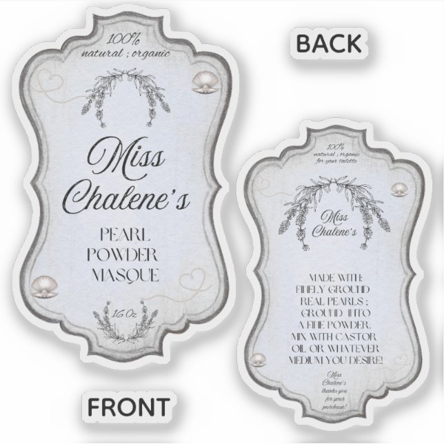 Sticker Blue Vintage Lotion Antique Jar Bottle  (Devant)