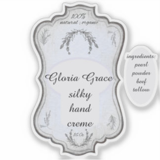 Sticker Blue Vintage Lotion Antique Jar Bottle 