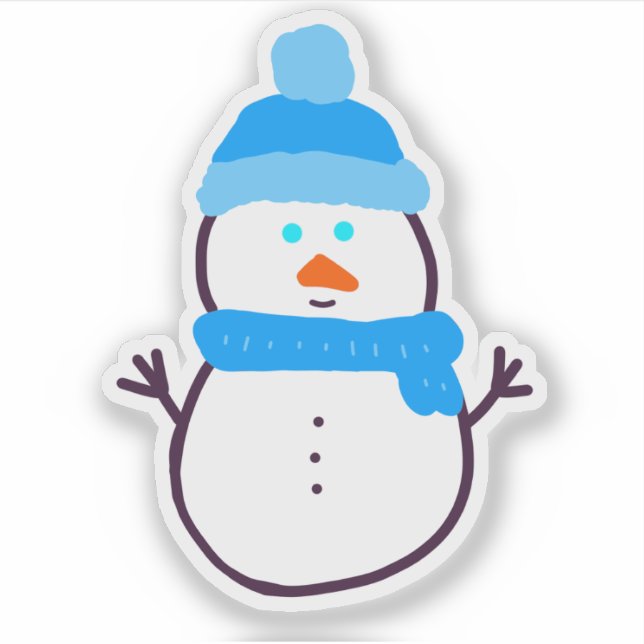 Sticker Blue Winter Snowman (Devant)