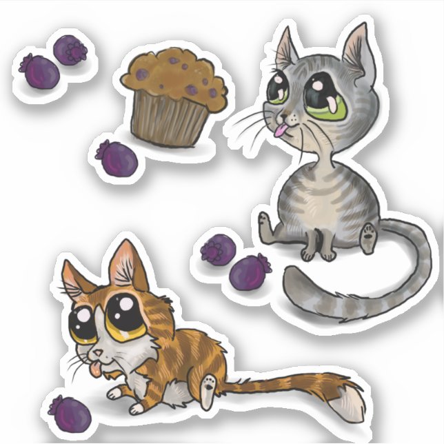 Sticker Blueberry Muffin Bloop Kitties (Devant)
