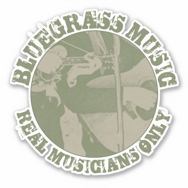 Sticker Bluegrass Musique Réels Musiciens Seulement Joueur (Devant)