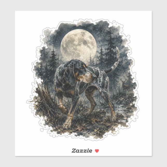 Sticker Bluetick Coonhound (Feuille)