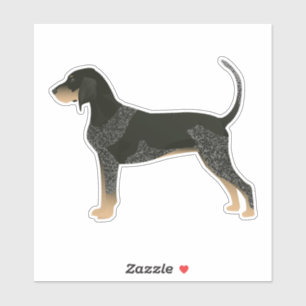 Sticker Bluetick Coonhound Chien race Vue latérale Silhoue