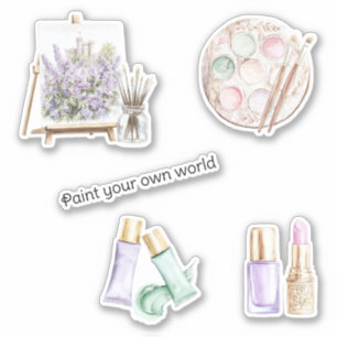 Sticker Blush Mint Peignez Votre Propre Monde