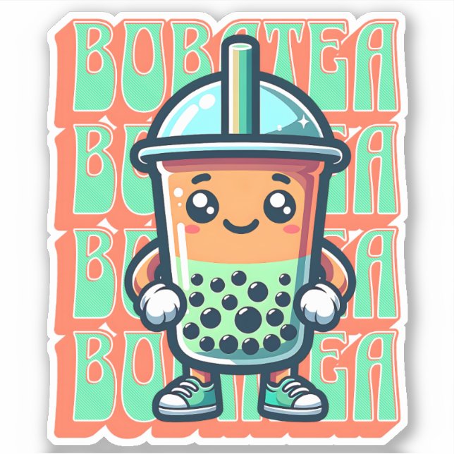 Sticker Boba Bubble Tea Kawaii Cute Cartoon (Devant)