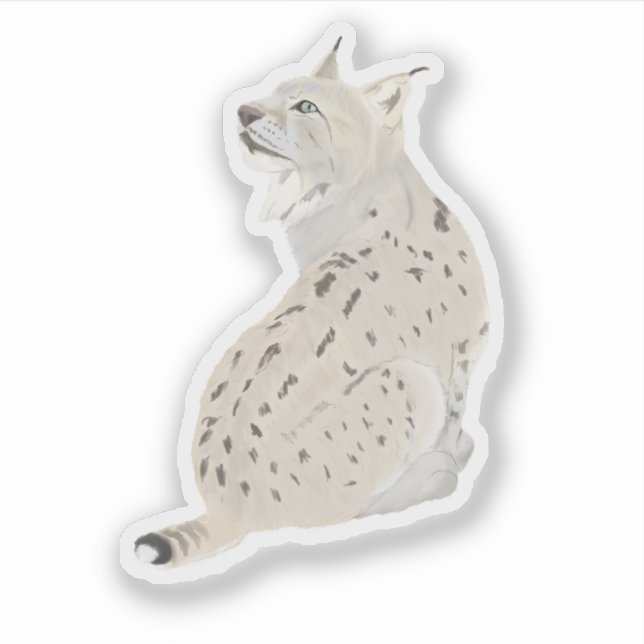 Sticker Bobcat Sitting Woodland Animal  (Devant)