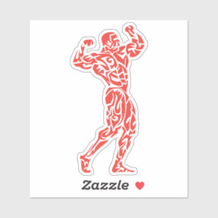 Sticker bodybuilder musculation muscu tribal 2