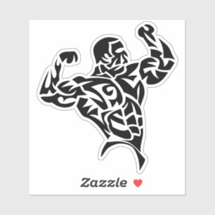 Sticker bodybuilder musculation muscu tribal 3