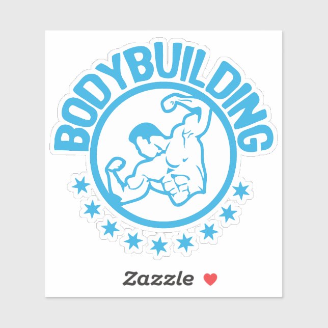 Sticker bodybuilding corps musculation 2 logo club 1 (Feuille)