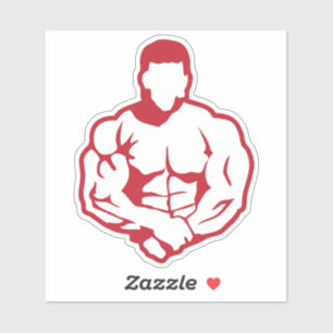 Sticker bodybuilding corps musculation 3 logo club 1